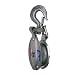 Campbell 3073V 8" Single Steel Drop Link Snatch Block with Stiff Swivel V Latch Hook, 4800 lbs Load Capacity, 4-1/2" Sheave