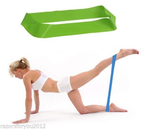 ABS Strength Weight Training Fitness Green. Exercise Resistance Bands Loop pilates. New Light Weight and high Quality Sandbros !!