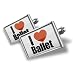 Manschettenknöpfe "Ich liebe Ballett" Sport Charm, Cufflinks echte Handarbeit