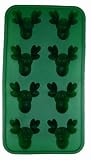 SiliconeZone Rudolph Ice Cube/Chocolate Mold, Green
