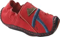 umi Infant/Toddler Treasure Map Crib Shoe,Red,19 EU (US Toddler 4-4.5 M)
