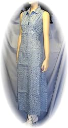 Blue Sleeveless Eyelet Dress