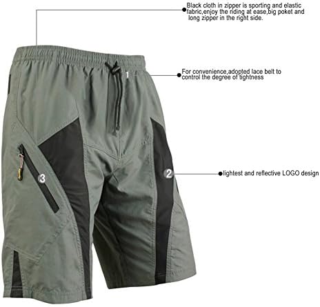 Santic Mens Mountain Loose-fit Biking Shorts Padded Coolmax Cycling MTB Short-XL