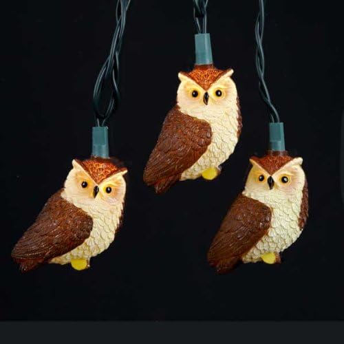 OWLS Woodland Bird Decorative 10 Light Strand - 12 Feet
