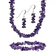 Sterling Silver Amethyst Stone Chip Jewelry Set