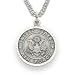 Sterling Silver 3/4" Round Engraved U.S. Air Force Medal w/ St. Michael on Back on 20" Chain