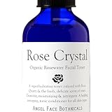 Rose Crystal Organic Rosewater Hydrating Facial Toner with Rose Quartz Gem Elixir As Seen in Fast Company Magazine