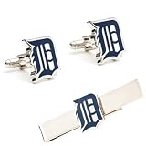 Detroit Tigers Cufflinks and Tie Bar Gift Set