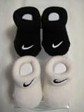 NIKE - Nike Baby Boy Girl Infant Booties Sock 2 Pair Pack Black and White 0-6 Months