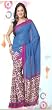 Jazz Blue Georgette Based Printed Sari / Saree / Wrap