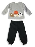 Picture Me by Austin & Ashley - Infant Baby Boys Long Sleeved Fleece Pant Set, Black, Grey