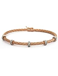 CleverEves 18Kt Gold Pink Braided Bracelet