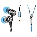 Zipbuds FRESH Noise-Isolating Metal Earbuds with Tangle Free Zipper Cabling (Blue)