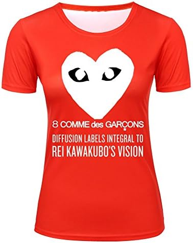 Customized Comme des Garcons Red Poly Cotton fit for Women T-shirt
