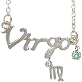 Virgo Horoscope Zodiac Nameplate Necklace In Silver