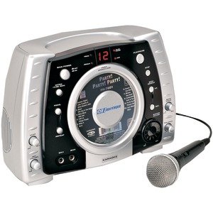 New EMERSON GP398 PORTABLE KARAOKE CDG SYSTEM WITH IPOD CRADLE & 30 SONGS