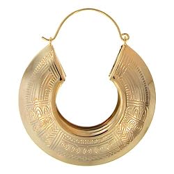 2 X 2.5" Egyptian Style Hoops In Gold