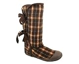 PLAID FABRIC BOW TIE BOOT