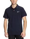 NIKE Herren Laufshirt AD CLUB POLO JERSEY SOLID, dark obsidian/white, M, 413513-473