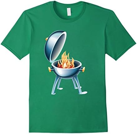 Bar-B-Que Grill Design T-Shirt - Male Medium - Kelly Green