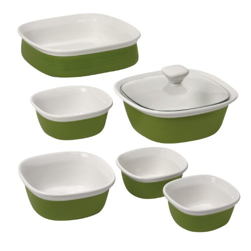 CorningWare Etch 7 Piece Bakeware Grass