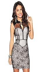 Notched Notched Collar Polyester/Spandex Lace Vintage  Dress