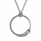 0.20 Ct.T.W. Round Brilliant Diamonds in 14Kt. White Gold. Diamond O Pendant 14Kt. Gold Necklace