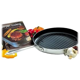 All-Clad Stainless Bonded 12-Inch Round Nonstick Grille Pan with Recipe Book by All-Clad