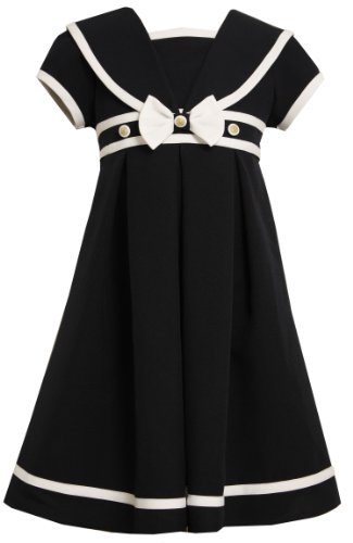 Bonnie Jean Girls 7-16 Nautical Flare Dress with Sailor Collar
