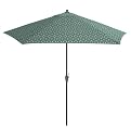 Outdoor Patio Blue/Green/White Round Crank Patio Umbrella - 9'