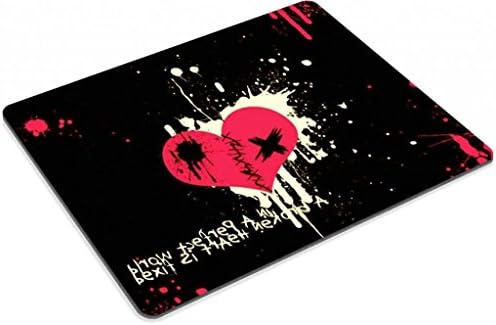 Punk Love Emo Broken Heart Punktail's Collections Custom Imaged Mouse Pad. High Quality Eco Friendly Cloth with Neoprene Rubber Backing. Customized and Made to Order. 9 7/8 Inch (250mm) X 7 7/8 Inch (200mm) X 1/16 Inch (2mm). Desktop, Laptop, or Gaming Mouse Pad.