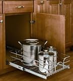 9 inch Pull-Out Chrome Basket w/Full Extension Slides