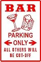 BAR PARKING beer alcohol lounge street sign