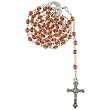 Peace Dove Rosary - Faceted Brown Beads with Chain Links - Peace Dove Centerpiece - 22'' Length - 6mm Beads