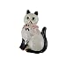 White and Black Cat Pin Brooch Pendant with Green title=