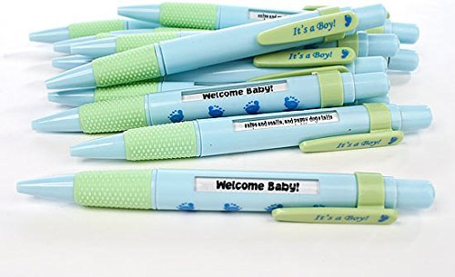 24 It s A BOY Message Pens - BLUE - BIRTH ANNOUNCEMENT - SHOWER Favors Keepsakes