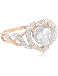 10k Rose Gold Morganite and Diamond Heart Shaped Ring (0.1 cttw GH, Color, I2-I3 Clarity)