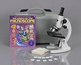 AmScope 40x-640x Optical Glass Lens All-Metal Student Microscope + Microscope Book + Prepared & Blank Slides + ABS Carryin...