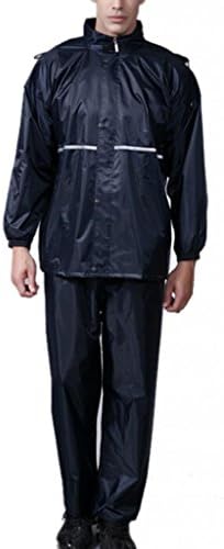 WantDo Unisex Waterproof Ripstop Hooded Rain Poncho(Navy,L)