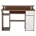 Albany Computer Workstation - Walnut and White - Storage and Shelves