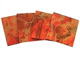 Review ArtisanStreet  / ArtisanStreets Orange, Black & Gold Marbled Natural Fiber Paper Coasters. Set of 4. Hand Crafted from Wood & Natural Fiber Paper. Sealed & Stain Resistant. Limited Edition.