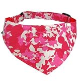 "Camo Cool" Camouflage Print Cotton adjustable Bandanna for Dogs, Cats and Small Pets - Large (14"-19")/ Pink Jungle
