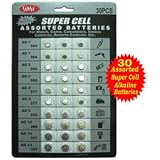 Simi 30-Pack High Power Assorted Alkaline button Cell Battery Kit