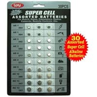 Simi 30-Pack High Power Assorted Alkaline button Cell Battery Kit