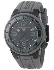 Swiss Legend Womens 11840P-BB-01-GRY Neptune Black Dial Grey Silicone Watch