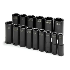 SK Hand Tools 4045 15-Piece 1 2-Inch Drive 6 Point Deep Fractional Impact Socket Set by SK Hand Tool