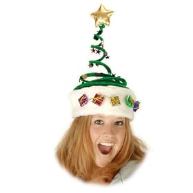 Deluxe Springy Christmas Tree Hat - Hats, Wigs & Masks