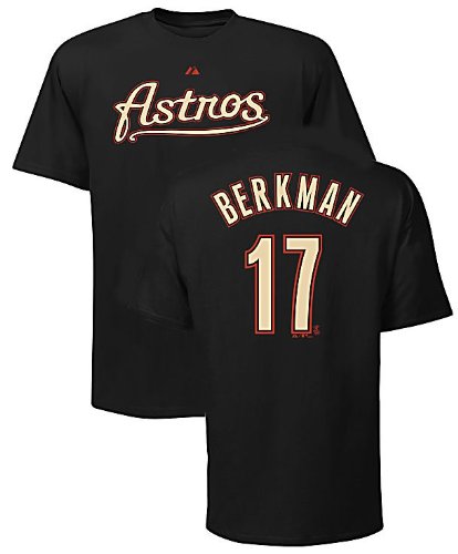 Lance Berkman Houston Astros 2-Sided MLB Short Sleeve Tee Shirt By Majestic (M=40)