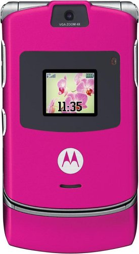 Motorola RAZR V3 Unlocked Cell Phone with Video Player--International Version with No Warranty (Magenta Pink)