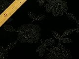 合皮　スウェード　黒　花刺繍【アウトレット】[OUT-SBLF]